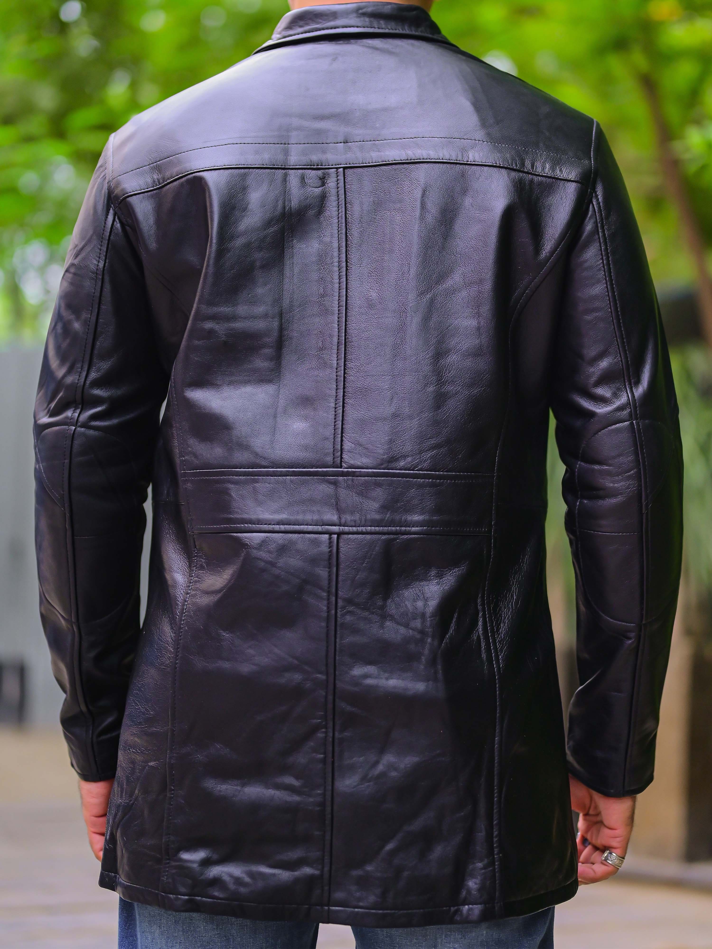 Men’s 3/4 Genuine Leather Car Coat | Premium Winter Coat | Khaslibaas