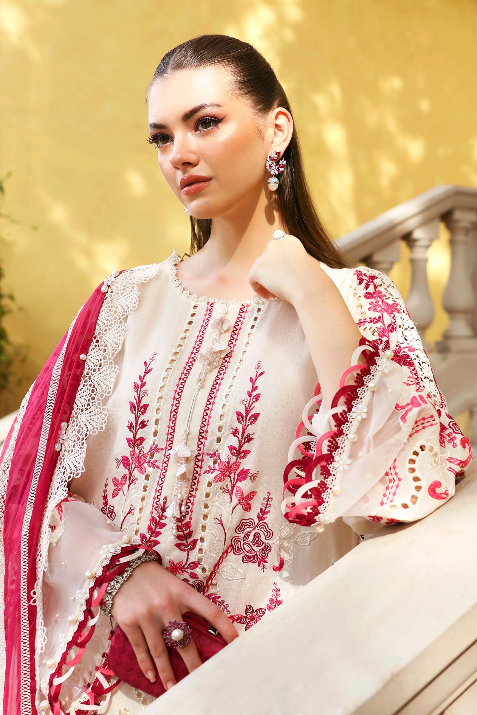 Buy from khaslibaas mariab Luxury 3 piece unstitched embroidered lawn suit for women ( D-2609-A).choose good quality brands like Maria b Sobia Nazir Various Pakistani branded dresses summer fabric, elegant design, perfect for casual & formal wear.delivery available in UK, USA,Australia, Canada, UAE, Dubai and other countries... 