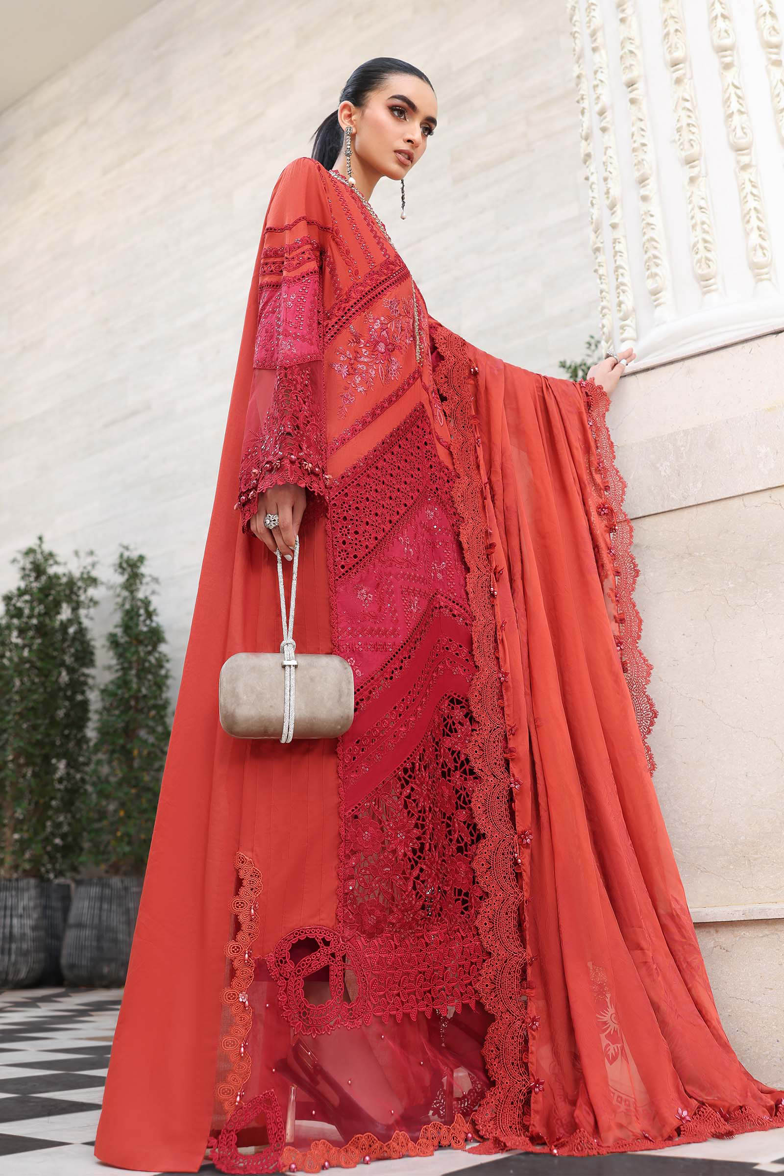 Buy from khaslibaas mariab Luxury lawn Eid II - 3 piece unstitched embroidered lawn suit for women ( D-13).choose good quality brands like Maria b Sobia Nazir Various Pakistani branded dresses summer fabric, elegant design, perfect for casual & formal wear.delivery available in UK, USA,Australia, Canada, UAE, Dubai and other countries... 