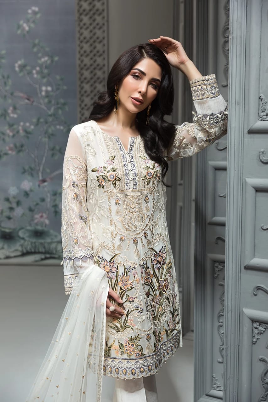 Buy JAZMIN – Tiffany Soul Chiffon Collection. choose good quality brands like Maria b zainab Chottani, Hussain Rehar etc... Various Pakistani branded dresses summer fabric, elegant design, perfect for casual & formal wear also shop eid collections from khaslibaas .delivery available in UK, USA, Canada, UAE, Dubai and other countries... 