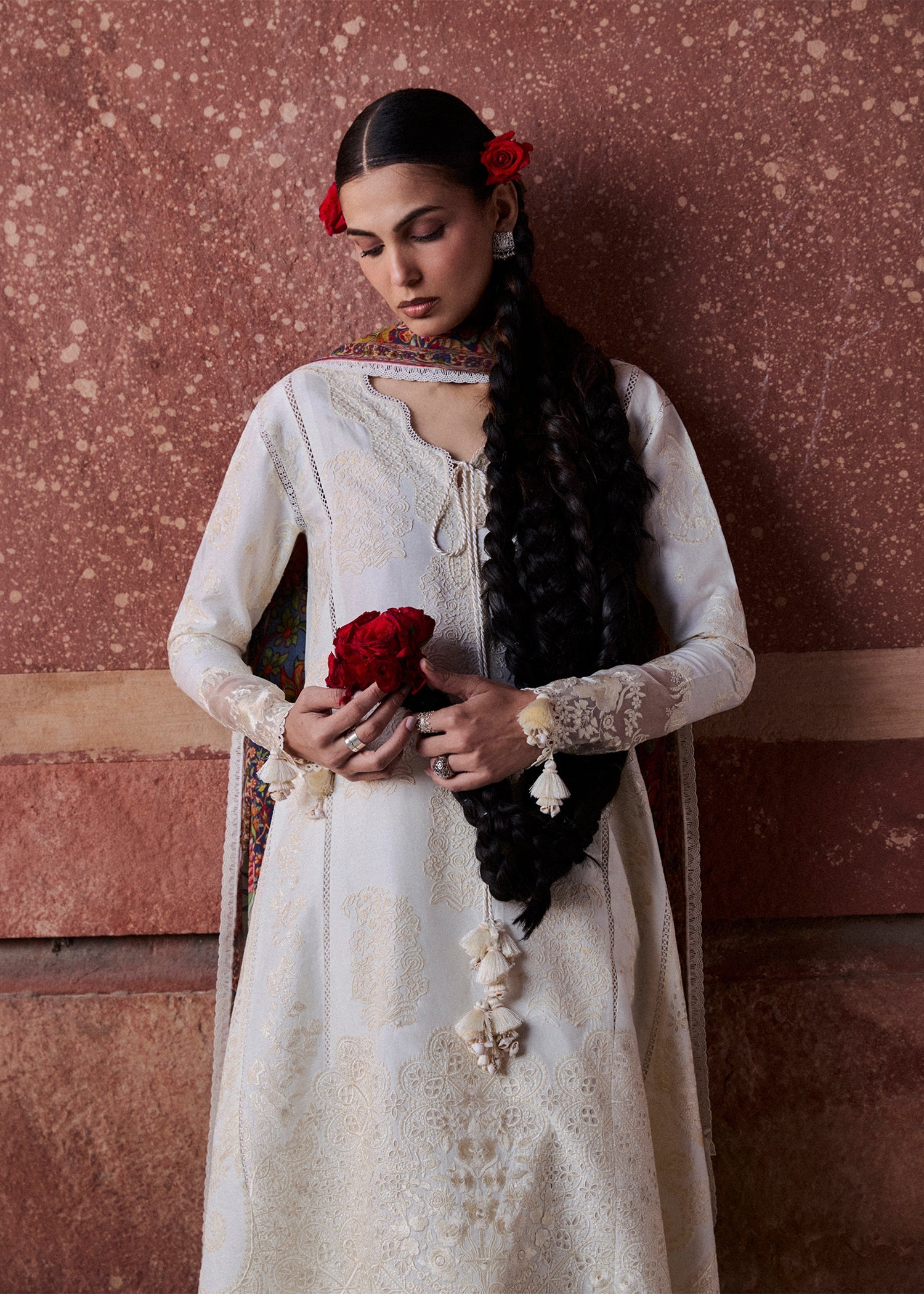 Buy from khaslibaas | Hussain Rehar Zan ss26 | 3 piece unstitched embroidered lawn suit for women (Sefi).choose good quality brands like Maria b, Sobia Nazir zainab Chottani Various Pakistani branded dresses summer fabric, elegant design, perfect for casual & formal wear.delivery available in UK, USA, Canada, UAE, Dubai and other countries... 