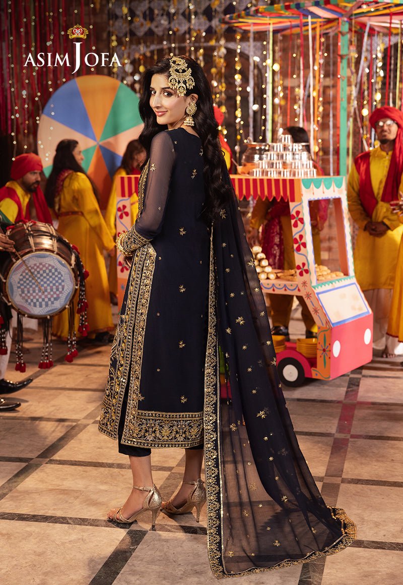 Buy Asim jofa | AJCDB-11 EMBROIDERED CHIFFON  | Women FESTIVE Dress 2026.choose good quality brands like Maria b zainab Chottani, Hussain Rehar etc... Various Pakistani branded dresses summer fabric, elegant design, perfect for casual & formal wear also shop eid collections from khaslibaas .delivery available in UK, USA, Canada, UAE, Dubai and other countries... 