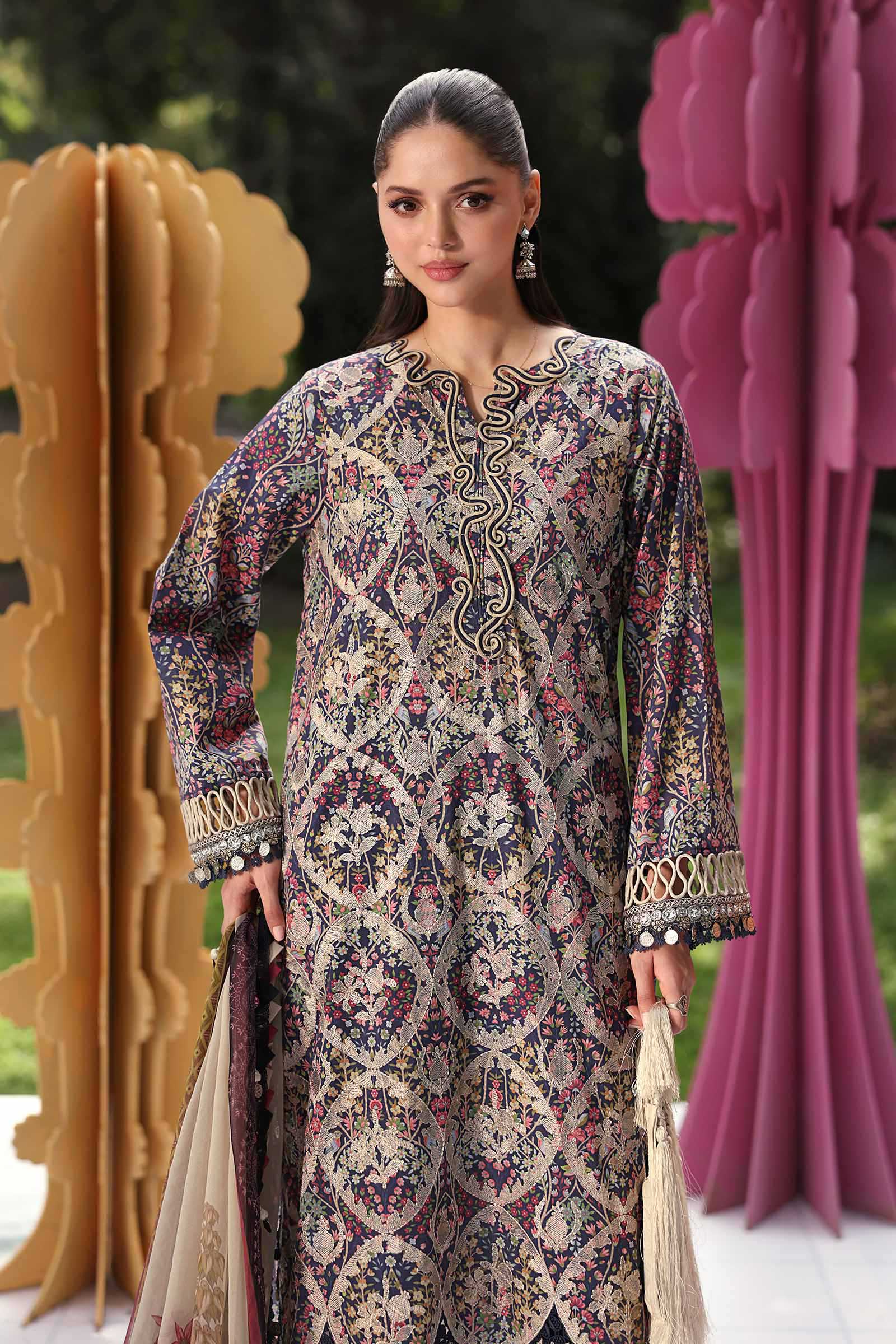 Buy from khaslibaas mariab premium 3 piece unstitched embroidered lawn suit for women (MPT-3003-B).choose good quality brands like Maria b Sobia Nazir Various Pakistani branded dresses summer fabric, elegant design, perfect for casual & formal wear.delivery available in UK, USA, Canada, UAE, Dubai and other countries... 