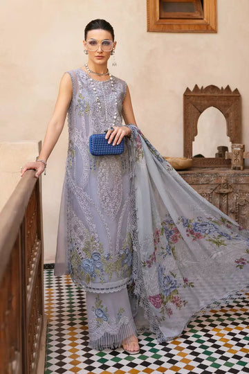 Buy from khaslibaas mariab | Voyage a’Luxe Luxury Lawn '25 - 3 piece unstitched embroidered lawn suit for women ( D-09B).choose good quality brands like Maria b Sobia Nazir Various Pakistani branded dresses summer fabric, elegant design, perfect for casual & formal wear.delivery available in UK, USA,Australia, Canada, UAE, Dubai and other countries... 