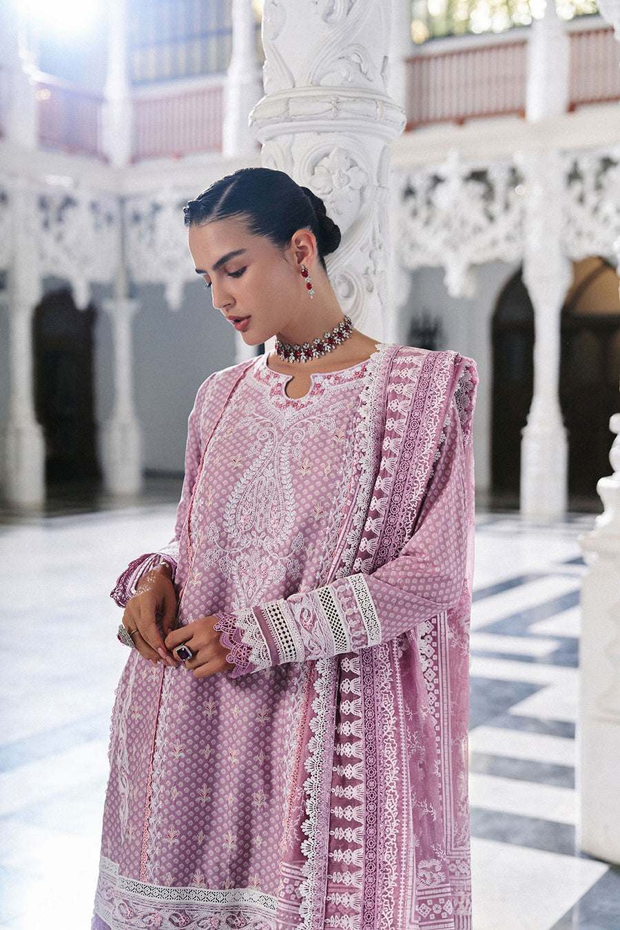 Buy from khaslibaas | sobia nazir Luxury Lawn Eid 2026 | 3 piece unstitched embroidered lawn suit for women (design 11B).choose good quality brands like Maria b zainab Chottani Various Pakistani branded dresses summer fabric, elegant design, perfect for casual & formal wear.delivery available in UK, USA, Canada, UAE, Dubai and other countries... 