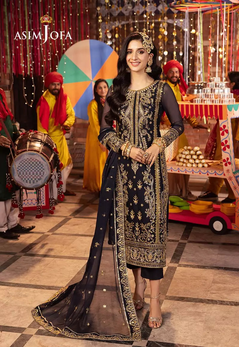 Buy Asim jofa | AJCDB-11 EMBROIDERED CHIFFON  | Women FESTIVE Dress 2026.choose good quality brands like Maria b zainab Chottani, Hussain Rehar etc... Various Pakistani branded dresses summer fabric, elegant design, perfect for casual & formal wear also shop eid collections from khaslibaas .delivery available in UK, USA, Canada, UAE, Dubai and other countries... 