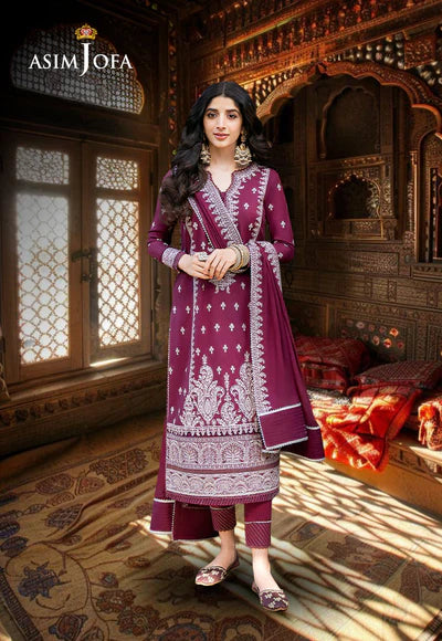 Buy Asim jofa | AJKM-02 Embroidered poly cotton collection | Women FESTIVE Dress 2026.choose good quality brands like Maria b zainab Chottani, Hussain Rehar etc... Various Pakistani branded dresses summer fabric, elegant design, perfect for casual & formal wear also shop eid collections from khaslibaas .delivery available in UK, USA, Canada, UAE, Dubai and other countries... 
