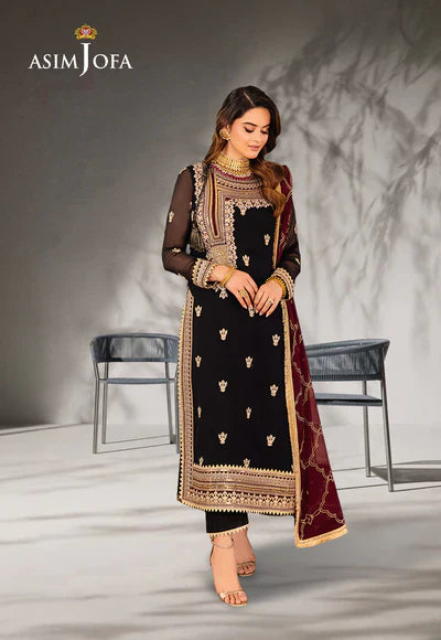 Buy Asim jofa AJSM-37 EMBROIDERED CHIFFON. choose good quality brands like Maria b zainab Chottani, Hussain Rehar etc... Various Pakistani branded dresses summer fabric, elegant design, perfect for casual & formal wear also shop eid collections from khaslibaas .delivery available in UK, USA, Canada, UAE, Dubai and other countries... 