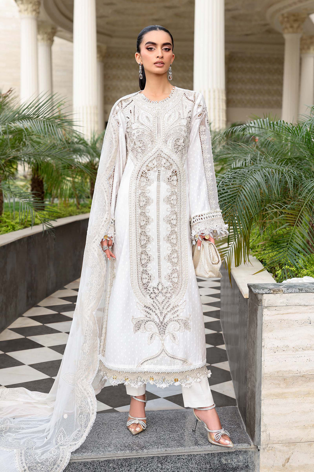 Buy from khaslibaas mariab Luxury lawn Eid II - 3 piece unstitched embroidered lawn suit for women ( D-01).choose good quality brands like Maria b Sobia Nazir Various Pakistani branded dresses summer fabric, elegant design, perfect for casual & formal wear.delivery available in UK, USA,Australia, Canada, UAE, Dubai and other countries... 
