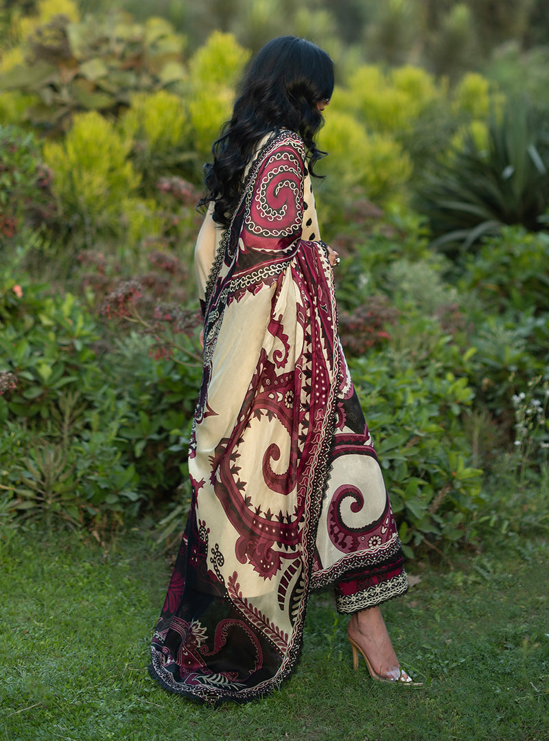 Buy from khaslibaas | ZAINAB CHOTTANI Luxury Lawn '26 | 3 piece unstitched embroidered lawn suit for women (Nour - 09).choose good quality brands like Maria b, Sobia Nazir zainab Chottani Various Pakistani branded dresses summer fabric, elegant design, perfect for casual & formal wear.delivery available in UK, USA, Canada, UAE, Dubai and other countries... 