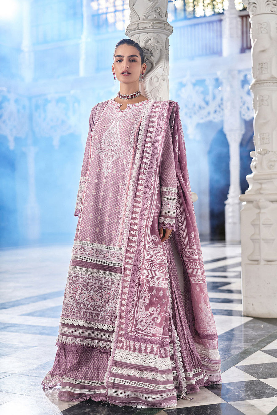 Buy from khaslibaas | sobia nazir Luxury Lawn Eid 2026 | 3 piece unstitched embroidered lawn suit for women (design 11B).choose good quality brands like Maria b zainab Chottani Various Pakistani branded dresses summer fabric, elegant design, perfect for casual & formal wear.delivery available in UK, USA, Canada, UAE, Dubai and other countries... 