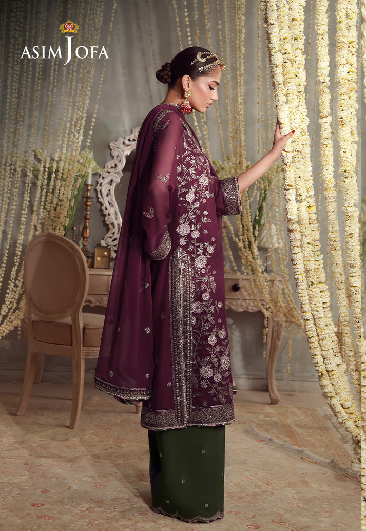 Buy asim jofa AJULFE-11 Embroidered  Suit 3 Pcs Unstitched | Women Summer Dress 2026.choose good quality brands like Maria b zainab Chottani, Hussain Rehar etc... Various Pakistani branded dresses summer fabric, elegant design, perfect for casual & formal wear also shop eid collections from khaslibaas .delivery available in UK, USA, Canada, UAE, Dubai and other countries... 