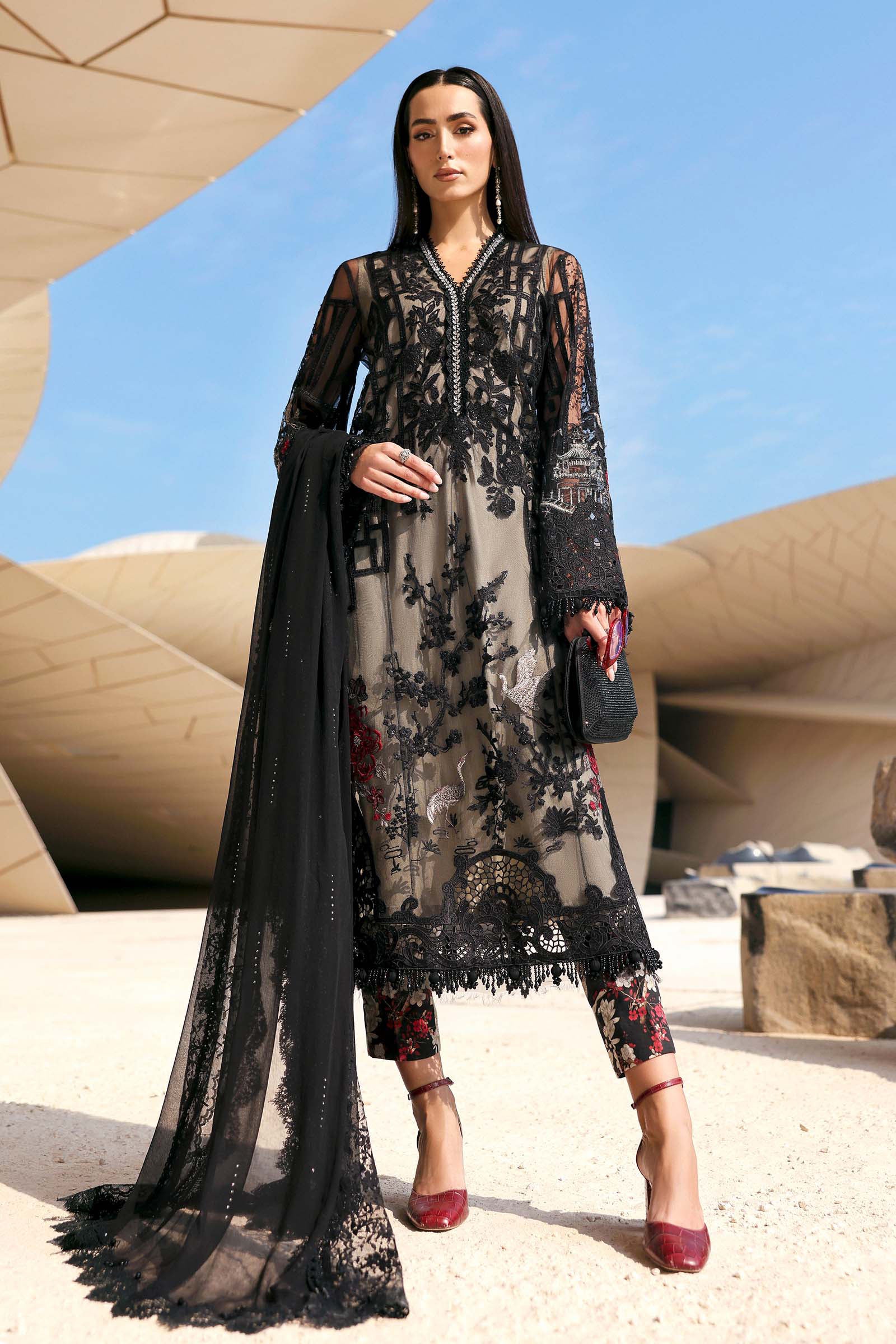 Buy from khaslibaas mariab Luxury 3 piece unstitched embroidered lawn suit for women ( D-2607-B).choose good quality brands like Maria b Sobia Nazir Various Pakistani branded dresses summer fabric, elegant design, perfect for casual & formal wear.delivery available in UK, USA,Australia, Canada, UAE, Dubai and other countries... 