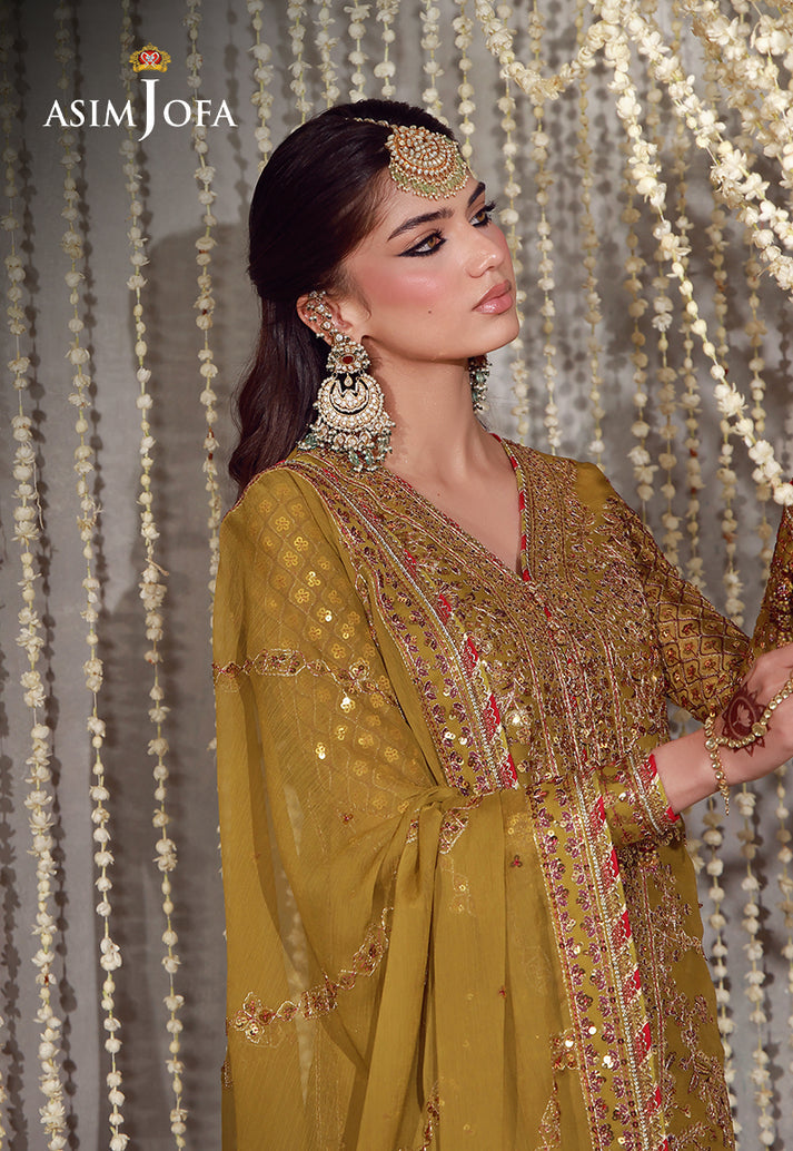 Buy asim jofa AJULFE-02 Embroidered  Suit 3 Pcs Unstitched | Women Summer Dress 2026.choose good quality brands like Maria b zainab Chottani, Hussain Rehar etc... Various Pakistani branded dresses summer fabric, elegant design, perfect for casual & formal wear also shop eid collections from khaslibaas .delivery available in UK, USA, Canada, UAE, Dubai and other countries... 