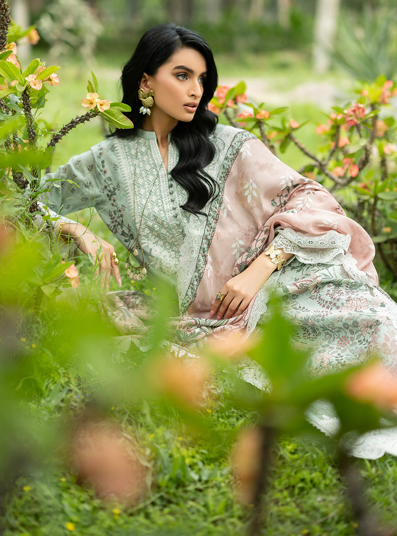 Buy from khaslibaas | ZAINAB CHOTTANI Luxury Lawn '26 | 3 piece unstitched embroidered lawn suit for women (Ivie - 13).choose good quality brands like Maria b, Sobia Nazir zainab Chottani Various Pakistani branded dresses summer fabric, elegant design, perfect for casual & formal wear.delivery available in UK, USA, Canada, UAE, Dubai and other countries... 