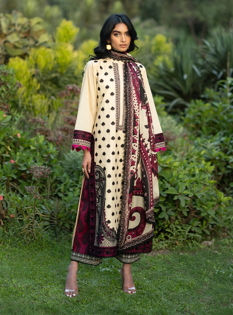 Buy from khaslibaas | ZAINAB CHOTTANI Luxury Lawn '26 | 3 piece unstitched embroidered lawn suit for women (Nour - 09).choose good quality brands like Maria b, Sobia Nazir zainab Chottani Various Pakistani branded dresses summer fabric, elegant design, perfect for casual & formal wear.delivery available in UK, USA, Canada, UAE, Dubai and other countries... 