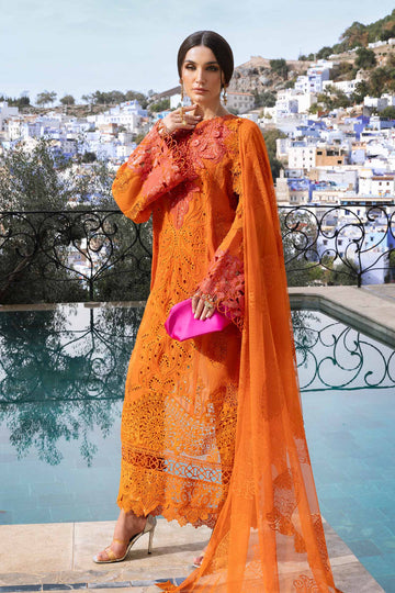 Buy from khaslibaas mariab | Voyage a’Luxe Luxury Lawn '25 - 3 piece unstitched embroidered lawn suit for women ( D-05B).choose good quality brands like Maria b Sobia Nazir Various Pakistani branded dresses summer fabric, elegant design, perfect for casual & formal wear.delivery available in UK, USA,Australia, Canada, UAE, Dubai and other countries... 