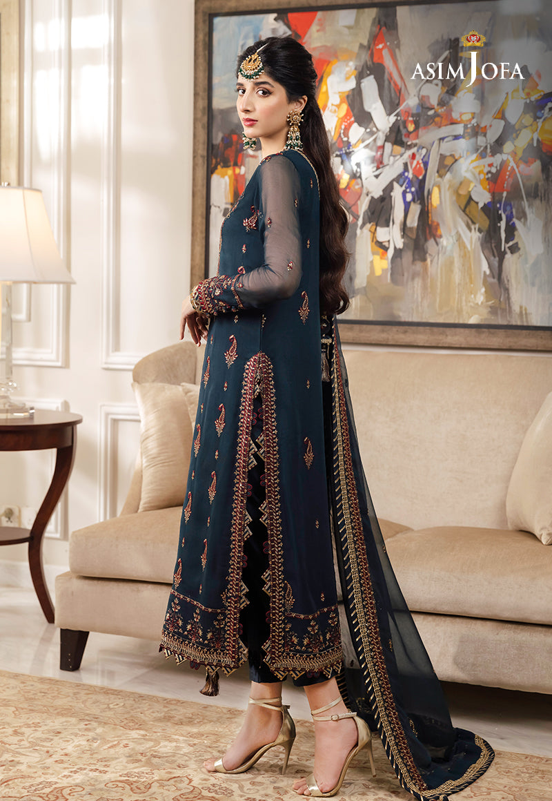 Buy Asim jofa AJZS-03 EMBROIDERED CHIFFON COLlECTION | Women FESTIVE Dress 2026.choose good quality brands like Maria b zainab Chottani, Hussain Rehar etc... Various Pakistani branded dresses summer fabric, elegant design, perfect for casual & formal wear also shop eid collections from khaslibaas .delivery available in UK, USA, Canada, UAE, Dubai and other countries... 
