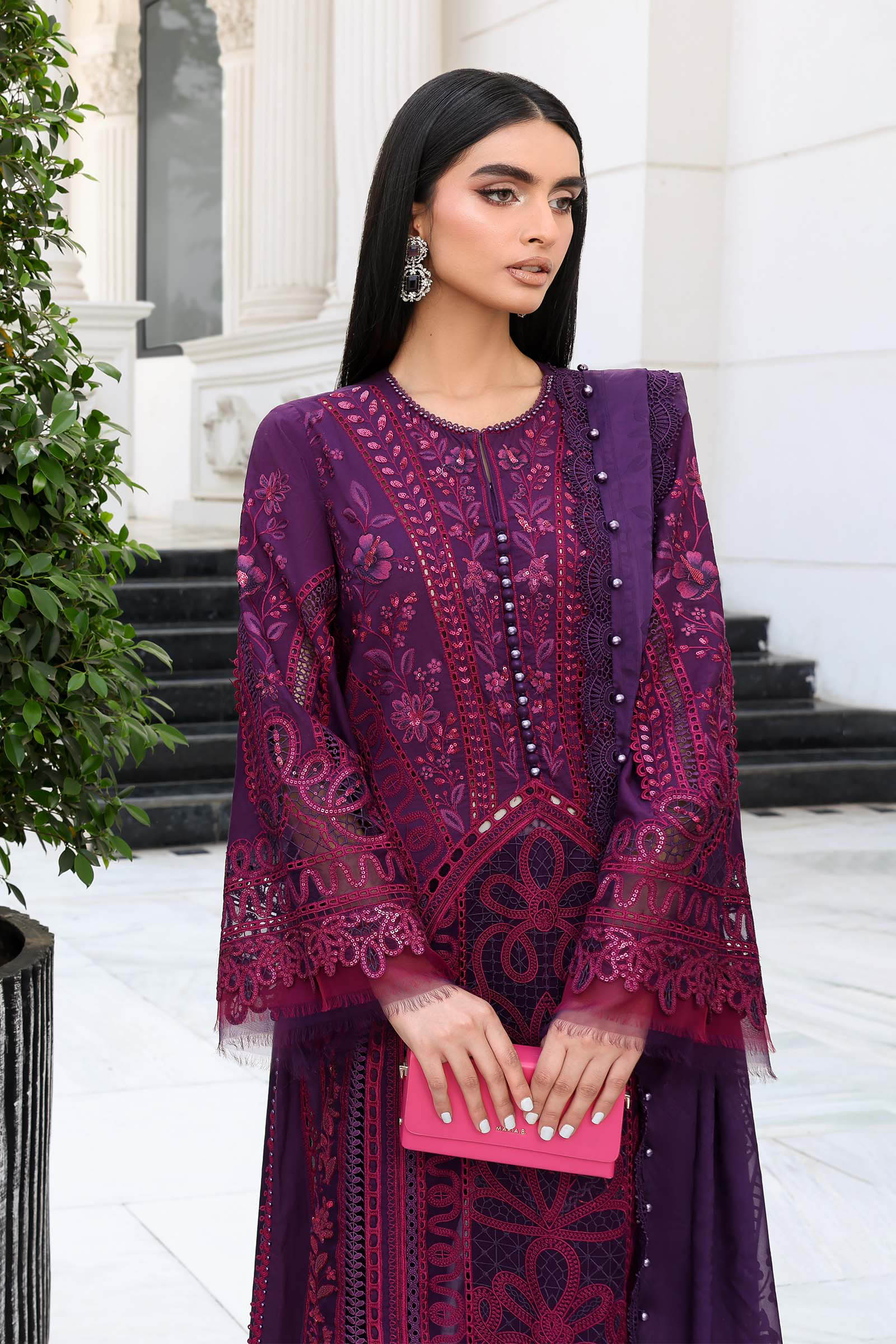 Buy from khaslibaas mariab Luxury lawn Eid II - 3 piece unstitched embroidered lawn suit for women ( D-14).choose good quality brands like Maria b Sobia Nazir Various Pakistani branded dresses summer fabric, elegant design, perfect for casual & formal wear.delivery available in UK, USA,Australia, Canada, UAE, Dubai and other countries... 