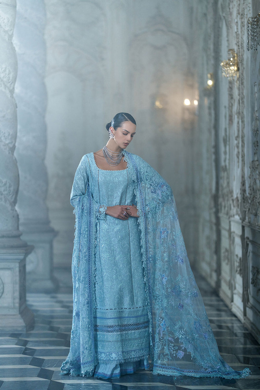 Buy from khaslibaas | sobia nazir Luxury Lawn Eid 2026 | 3 piece unstitched embroidered lawn suit for women (design 4A).choose good quality brands like Maria b zainab Chottani Various Pakistani branded dresses summer fabric, elegant design, perfect for casual & formal wear.delivery available in UK, USA, Canada, UAE, Dubai and other countries... 