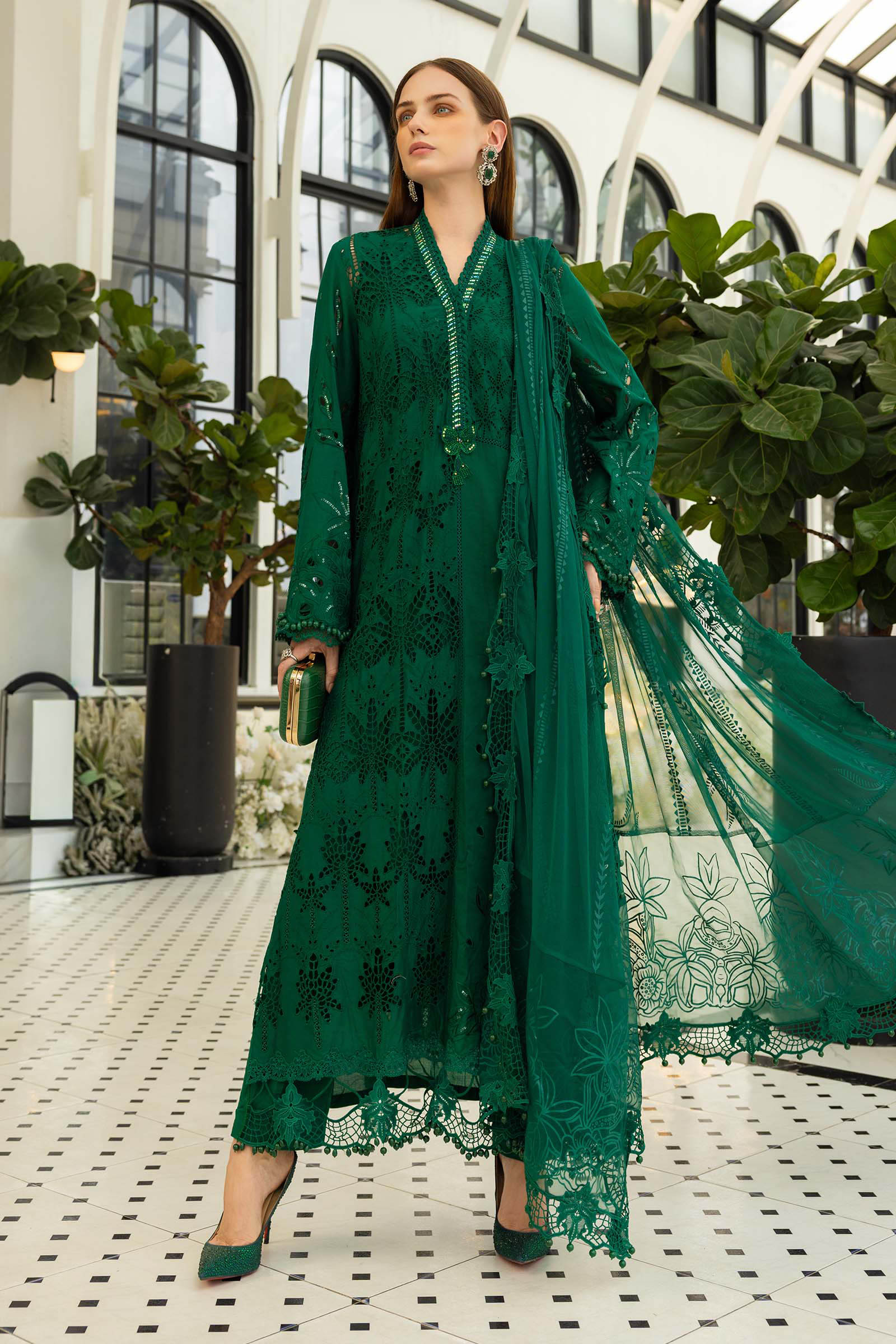 Buy from khaslibaas mariab Luxury lawn Eid II - 3 piece unstitched embroidered lawn suit for women ( D-04).choose good quality brands like Maria b Sobia Nazir Various Pakistani branded dresses summer fabric, elegant design, perfect for casual & formal wear.delivery available in UK, USA,Australia, Canada, UAE, Dubai and other countries... 