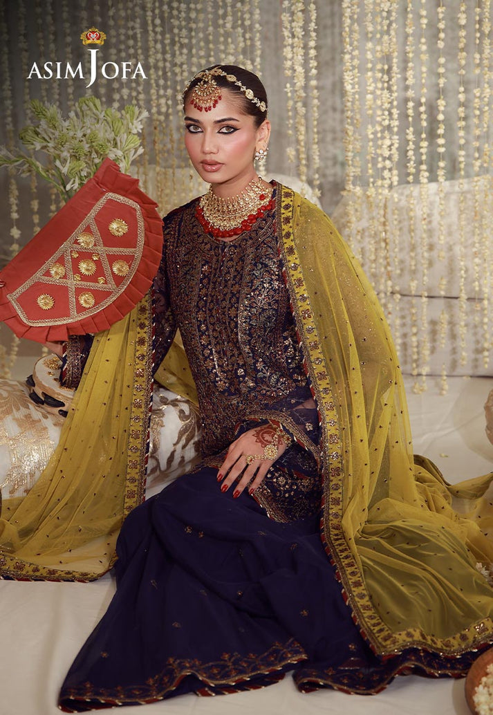 Buy asim jofa AJULFE-04 Embroidered  Suit 3 Pcs Unstitched | Women Summer Dress 2026.choose good quality brands like Maria b zainab Chottani, Hussain Rehar etc... Various Pakistani branded dresses summer fabric, elegant design, perfect for casual & formal wear also shop eid collections from khaslibaas .delivery available in UK, USA, Canada, UAE, Dubai and other countries... 