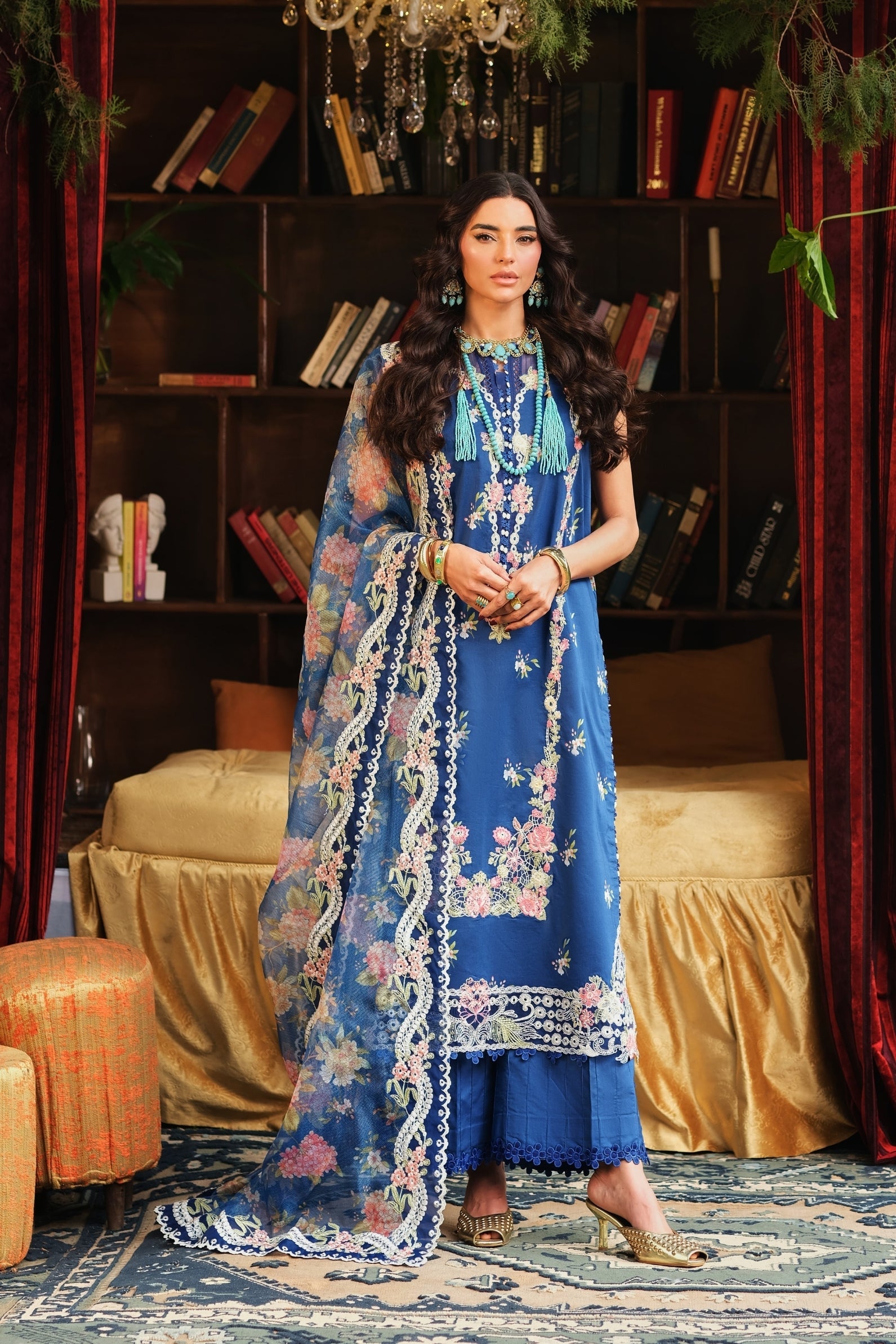 Buy from khaslibaas | Maryam Hussain Luxury Lawn '26 | 3 piece unstitched embroidered lawn suit for women (Skye).choose good quality brands like Maria b, Sobia Nazir zainab Chottani Various Pakistani branded dresses summer fabric, elegant design, perfect for casual & formal wear.delivery available in UK, USA, Canada, UAE, Dubai and other countries... 