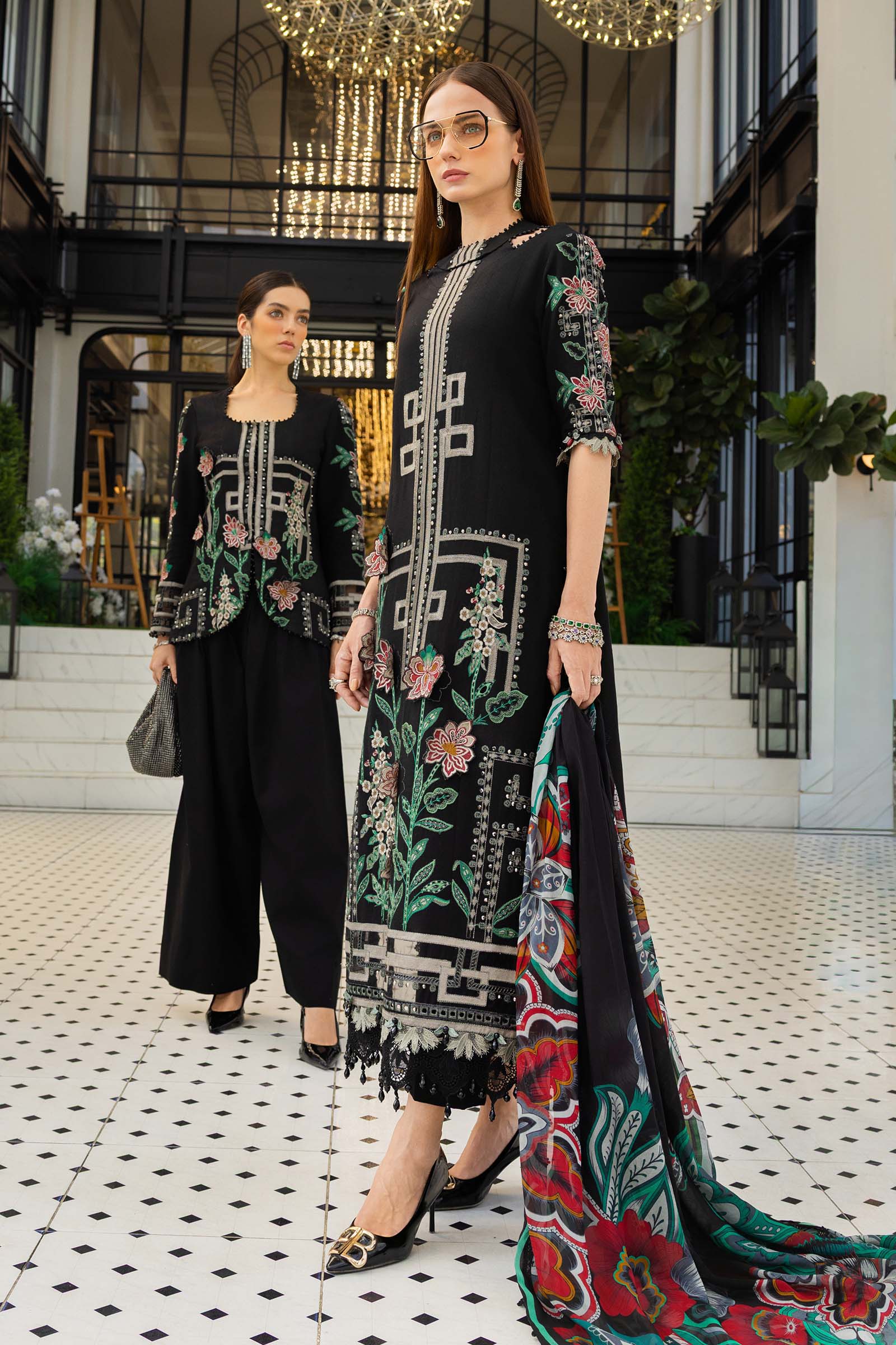 Buy from khaslibaas mariab Luxury lawn Eid II - 3 piece unstitched embroidered lawn suit for women ( D-02).choose good quality brands like Maria b Sobia Nazir Various Pakistani branded dresses summer fabric, elegant design, perfect for casual & formal wear.delivery available in UK, USA,Australia, Canada, UAE, Dubai and other countries... 
