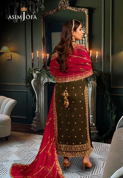 Buy Asim jofa AJCD-27 EMBROIDERED CHIFFON. choose good quality brands like Maria b zainab Chottani, Hussain Rehar etc... Various Pakistani branded dresses summer fabric, elegant design, perfect for casual & formal wear also shop eid collections from khaslibaas .delivery available in UK, USA, Canada, UAE, Dubai and other countries... 
