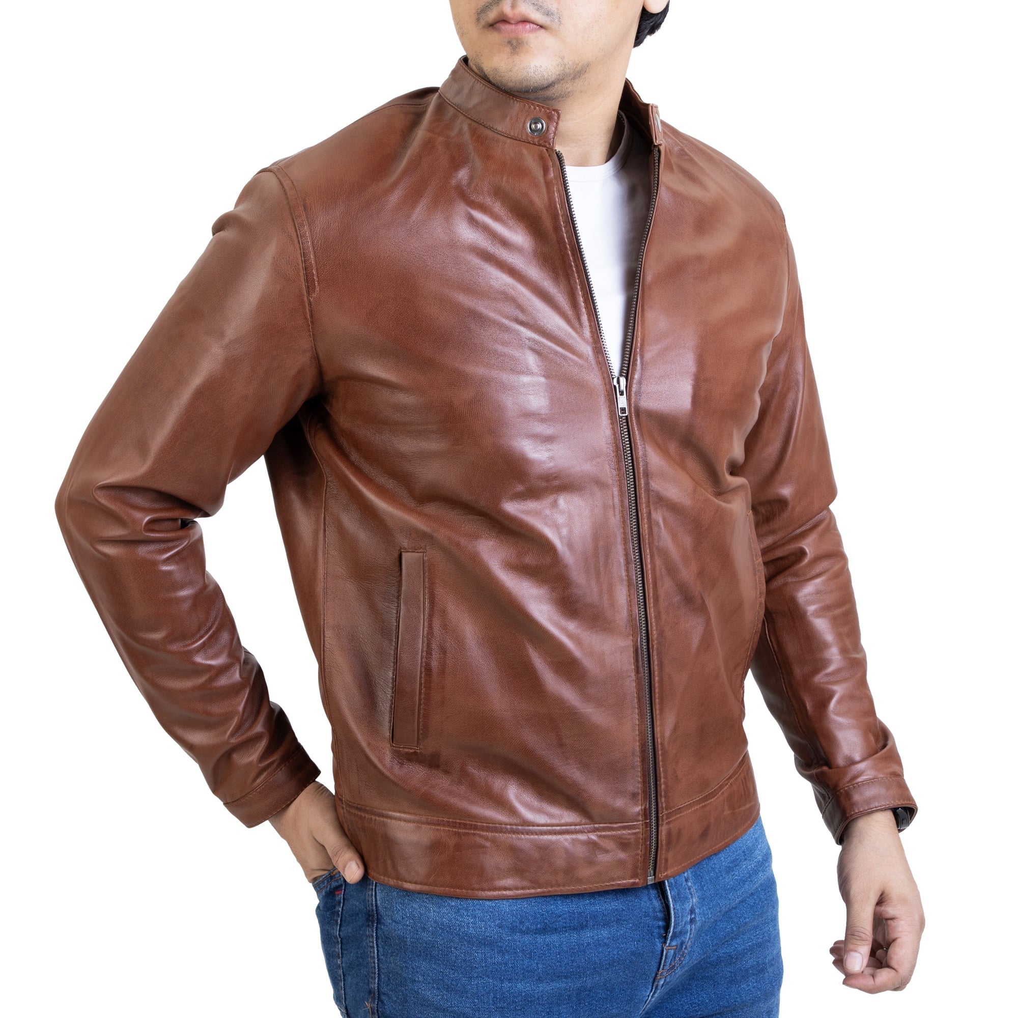 Men's Classic Style Handwaxed Leather Jacket | 100% Real Sheepskin | Khaslibaas.com