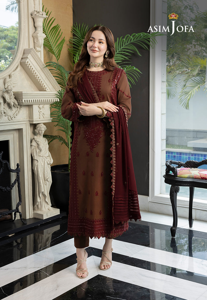 Buy Asim jofa AJRN#14 Rang-e-Noor Collection  | Women FESTIVE Dress 2026.choose good quality brands like Maria b zainab Chottani, Hussain Rehar etc... Various Pakistani branded dresses summer fabric, elegant design, perfect for casual & formal wear also shop eid collections from khaslibaas .delivery available in UK, USA, Canada, UAE, Dubai and other countries... 