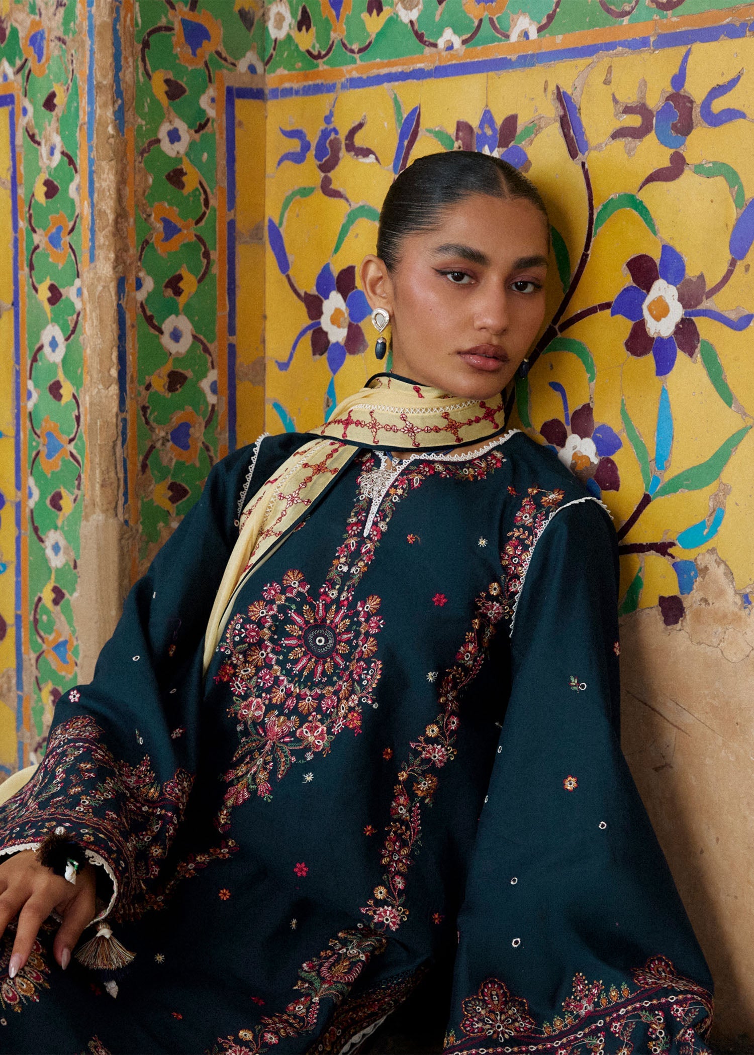 Buy from khaslibaas | Hussain Rehar Zan ss26 | 3 piece unstitched embroidered lawn suit for women (Cinko).choose good quality brands like Maria b, Sobia Nazir zainab Chottani Various Pakistani branded dresses summer fabric, elegant design, perfect for casual & formal wear.delivery available in UK, USA, Canada, UAE, Dubai and other countries... 