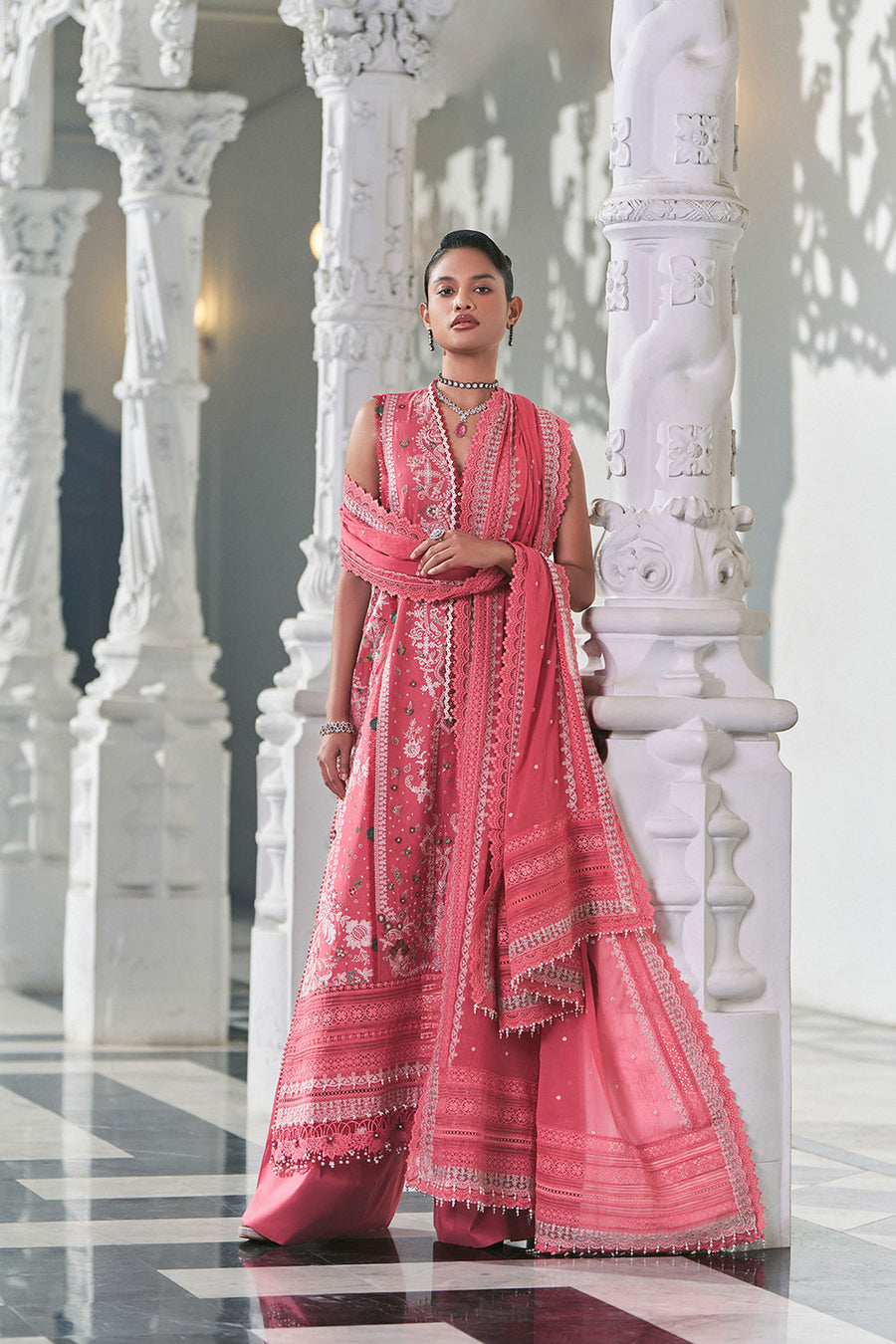 Buy from khaslibaas | sobia nazir Luxury Lawn Eid 2026 | 3 piece unstitched embroidered lawn suit for women (design 8B).choose good quality brands like Maria b zainab Chottani Various Pakistani branded dresses summer fabric, elegant design, perfect for casual & formal wear.delivery available in UK, USA, Canada, UAE, Dubai and other countries... 