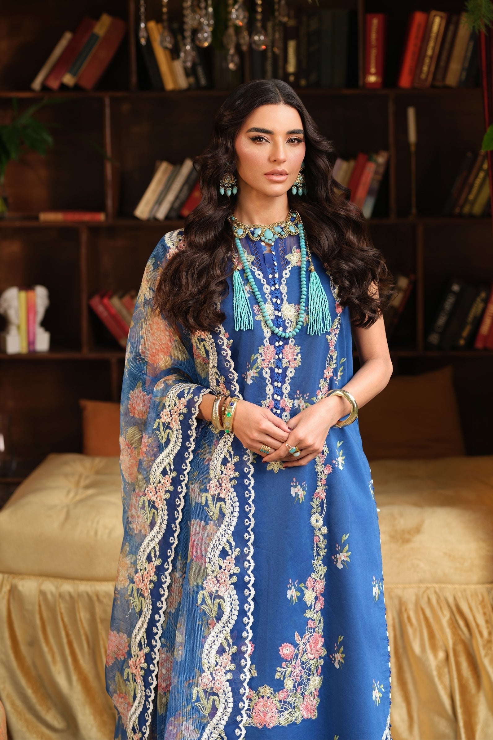 Buy from khaslibaas | Maryam Hussain Luxury Lawn '26 | 3 piece unstitched embroidered lawn suit for women (Skye).choose good quality brands like Maria b, Sobia Nazir zainab Chottani Various Pakistani branded dresses summer fabric, elegant design, perfect for casual & formal wear.delivery available in UK, USA, Canada, UAE, Dubai and other countries... 