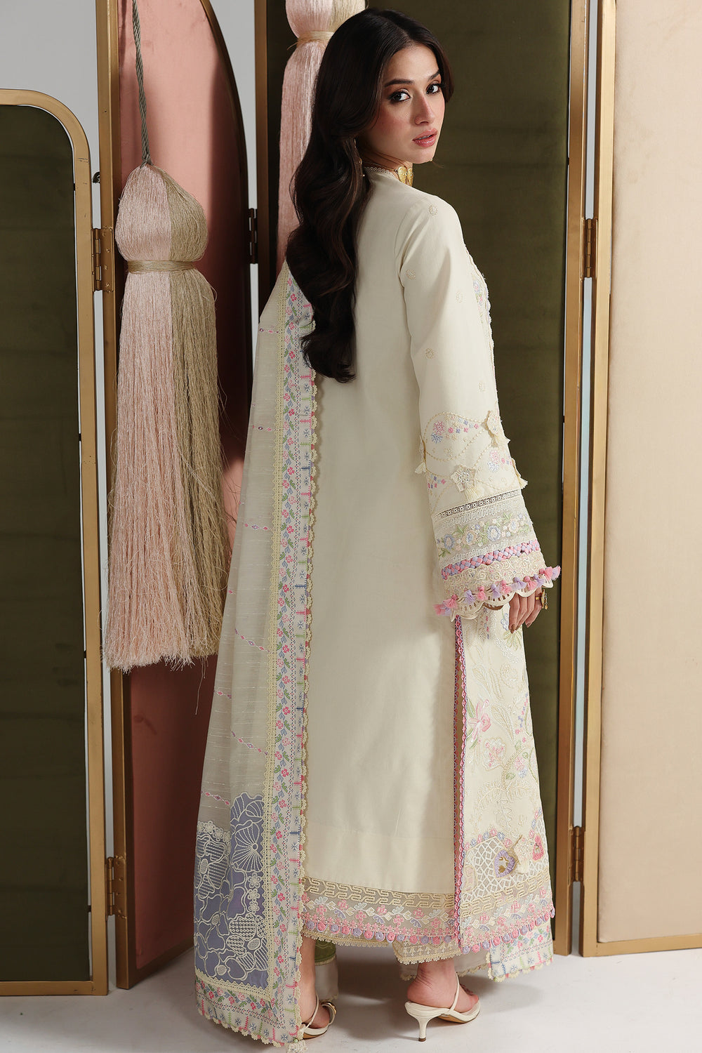 Buy QALAMKAR QFL-01 ELMA Embroidered  Suit 3 Pcs Unstitched | Women Summer Dresses 2026.choose good quality brands like Maria b zainab Chottani, Hussain Rehar, sobia nazir etc... Various Pakistani branded dresses summer fabric, elegant design, perfect for casual & formal wear also shop eid collections from khaslibaas .delivery available in UK, USA, Canada, UAE, Dubai and other countries... 
