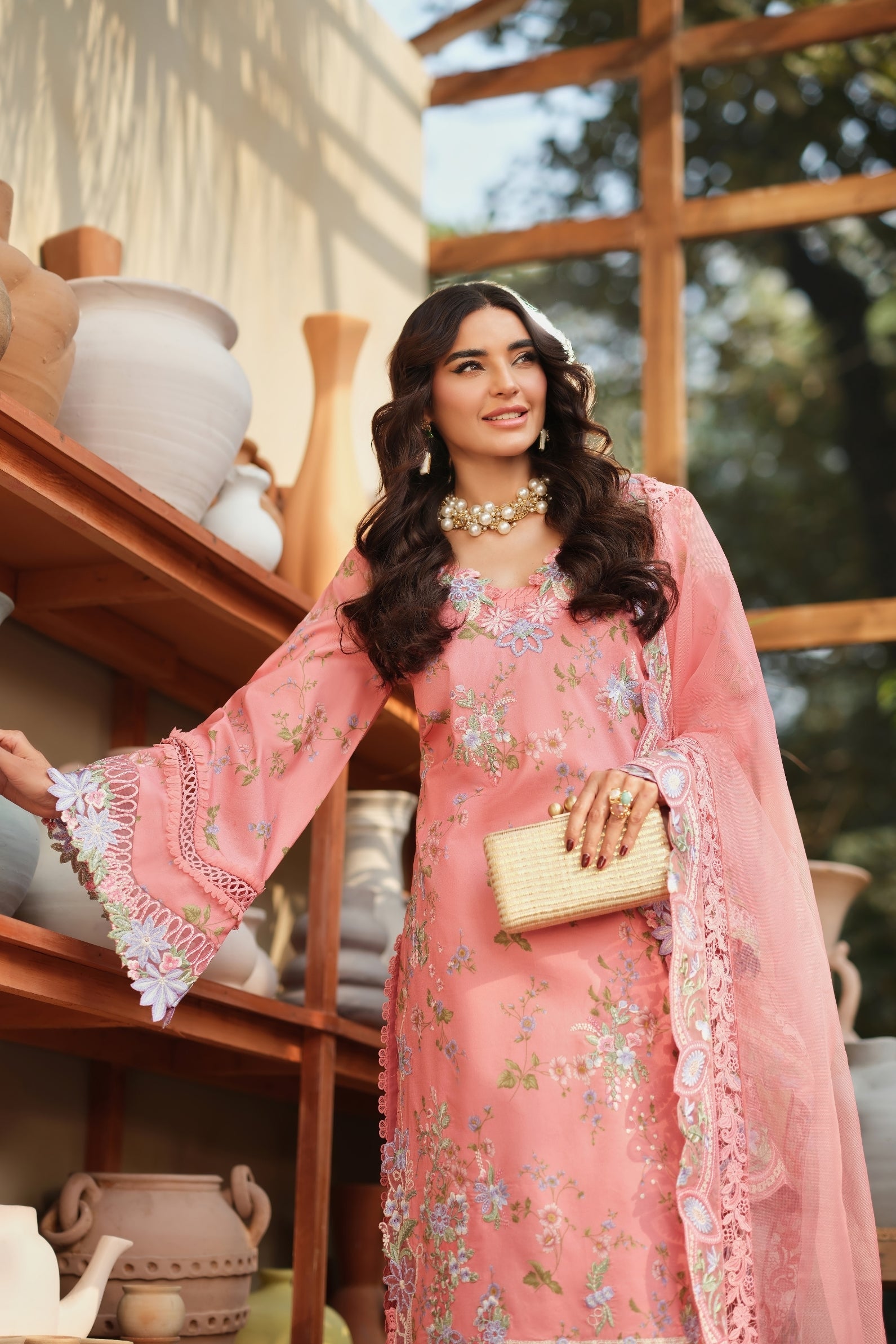 Buy from khaslibaas | Maryam Hussain Luxury Lawn '26 | 3 piece unstitched embroidered lawn suit for women (Dimple).choose good quality brands like Maria b, Sobia Nazir zainab Chottani Various Pakistani branded dresses summer fabric, elegant design, perfect for casual & formal wear.delivery available in UK, USA, Canada, UAE, Dubai and other countries... 