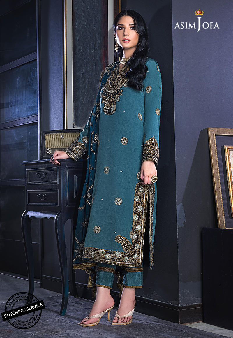Buy Asim jofa AJRE-03 EMBROIDERED COTTON SILK  | Women FESTIVE Dress 2026.choose good quality brands like Maria b zainab Chottani, Hussain Rehar etc... Various Pakistani branded dresses summer fabric, elegant design, perfect for casual & formal wear also shop eid collections from khaslibaas .delivery available in UK, USA, Canada, UAE, Dubai and other countries... 