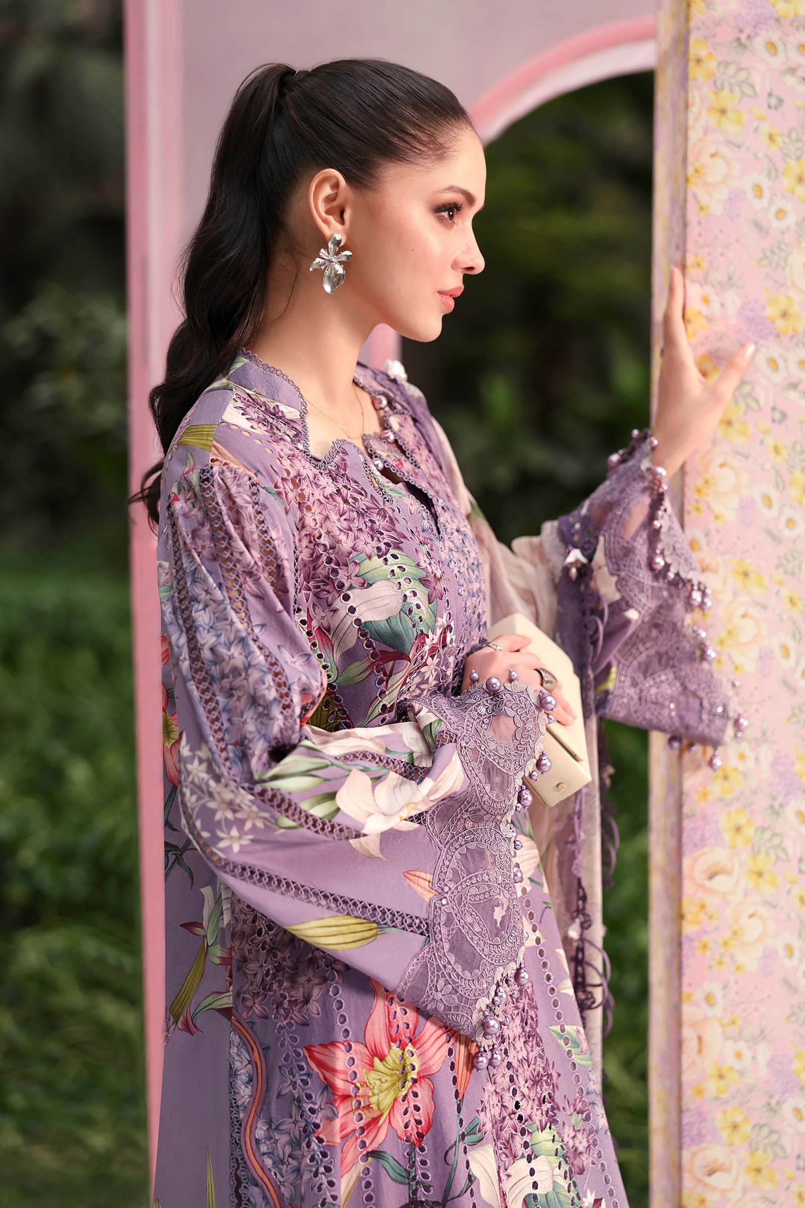Buy from khaslibaas mariab premium 3 piece unstitched embroidered lawn suit for women (MPT-3006-B).choose good quality brands like Maria b Sobia Nazir Various Pakistani branded dresses summer fabric, elegant design, perfect for casual & formal wear.delivery available in UK, USA, Canada, UAE, Dubai and other countries... 