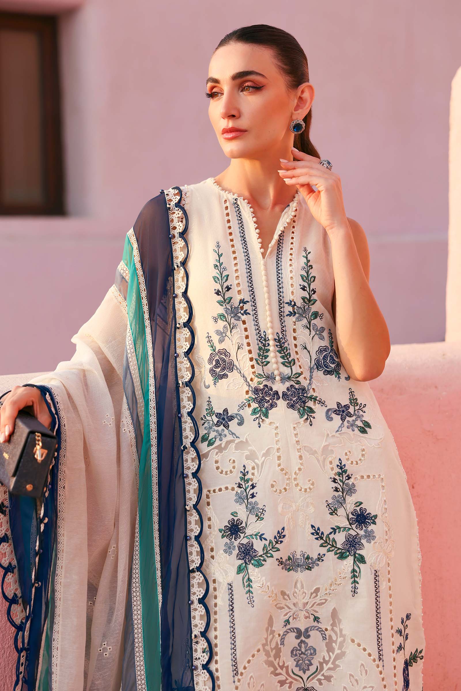 Buy from khaslibaas mariab Luxury 3 piece unstitched embroidered lawn suit for women ( D-2609-B).choose good quality brands like Maria b Sobia Nazir Various Pakistani branded dresses summer fabric, elegant design, perfect for casual & formal wear.delivery available in UK, USA,Australia, Canada, UAE, Dubai and other countries... 
