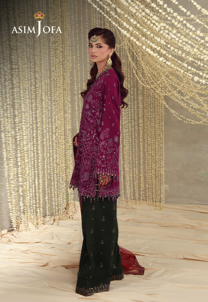 Buy asim jofa AJULFE-05 Embroidered  Suit 3 Pcs Unstitched | Women Summer Dress 2026.choose good quality brands like Maria b zainab Chottani, Hussain Rehar etc... Various Pakistani branded dresses summer fabric, elegant design, perfect for casual & formal wear also shop eid collections from khaslibaas .delivery available in UK, USA, Canada, UAE, Dubai and other countries... 