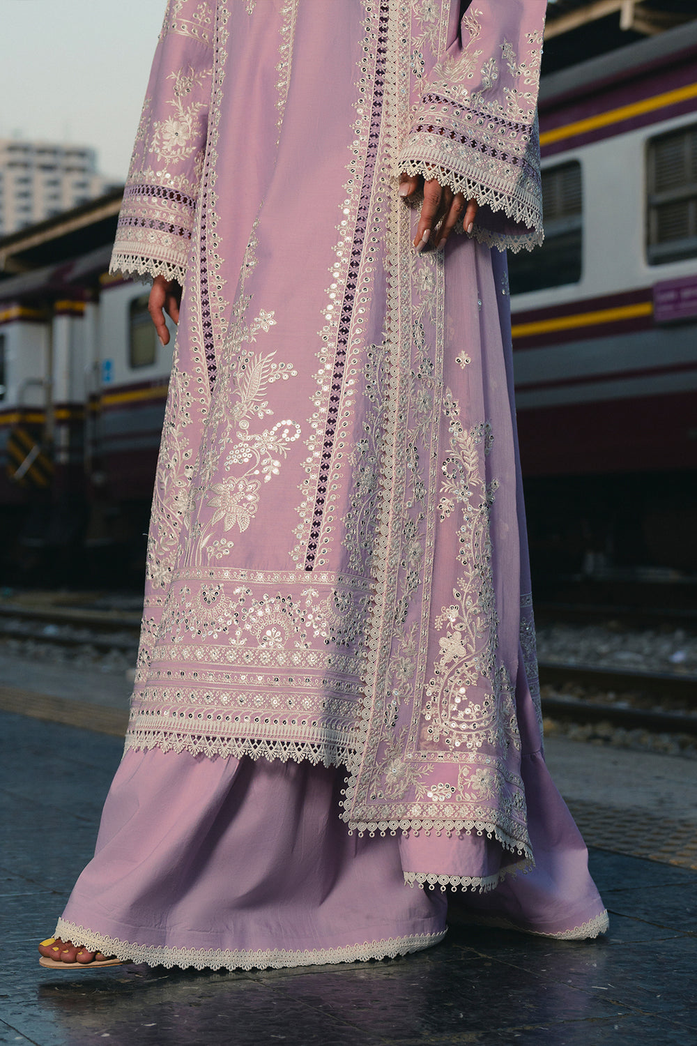 Buy Afrozeh | Mulaqaat'26 - DILNASHEEN Embroidered  Suit 3 Pcs Unstitched | Women Summer Dresses 2026.choose good quality brands like Maria b zainab Chottani, Hussain Rehar, sobia nazir etc... Various Pakistani branded dresses summer fabric, elegant design, perfect for casual & formal wear also shop eid collections from khaslibaas .delivery available in UK, USA, Canada, UAE, Dubai and other countries... 