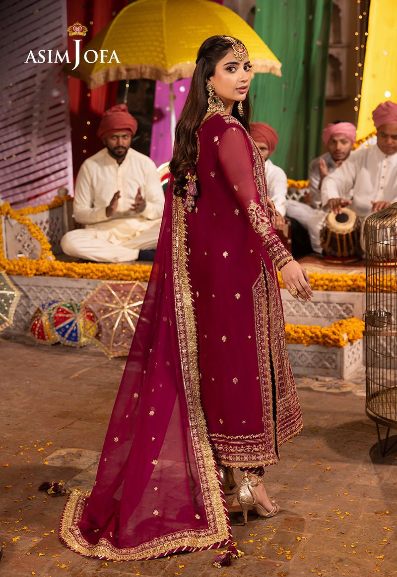 Buy Asim jofa | AJCD-12 EMBROIDERED CHIFFON  | Women FESTIVE Dress 2026.choose good quality brands like Maria b zainab Chottani, Hussain Rehar etc... Various Pakistani branded dresses summer fabric, elegant design, perfect for casual & formal wear also shop eid collections from khaslibaas .delivery available in UK, USA, Canada, UAE, Dubai and other countries... 