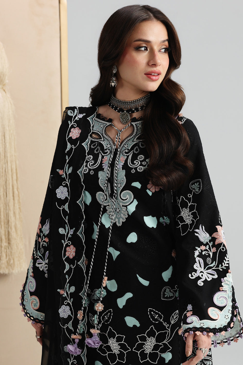 Buy QALAMKAR QFL-12 REHA Embroidered  Suit 3 Pcs Unstitched | Women Summer Dresses 2026.choose good quality brands like Maria b zainab Chottani, Hussain Rehar, sobia nazir etc... Various Pakistani branded dresses summer fabric, elegant design, perfect for casual & formal wear also shop eid collections from khaslibaas .delivery available in UK, USA, Canada, UAE, Dubai and other countries... 