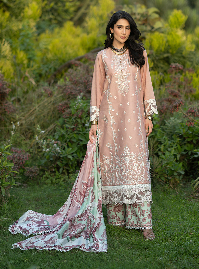 Buy from khaslibaas | ZAINAB CHOTTANI Luxury Lawn '26 | 3 piece unstitched embroidered lawn suit for women (Esme - 02).choose good quality brands like Maria b, Sobia Nazir zainab Chottani Various Pakistani branded dresses summer fabric, elegant design, perfect for casual & formal wear.delivery available in UK, USA, Canada, UAE, Dubai and other countries... 