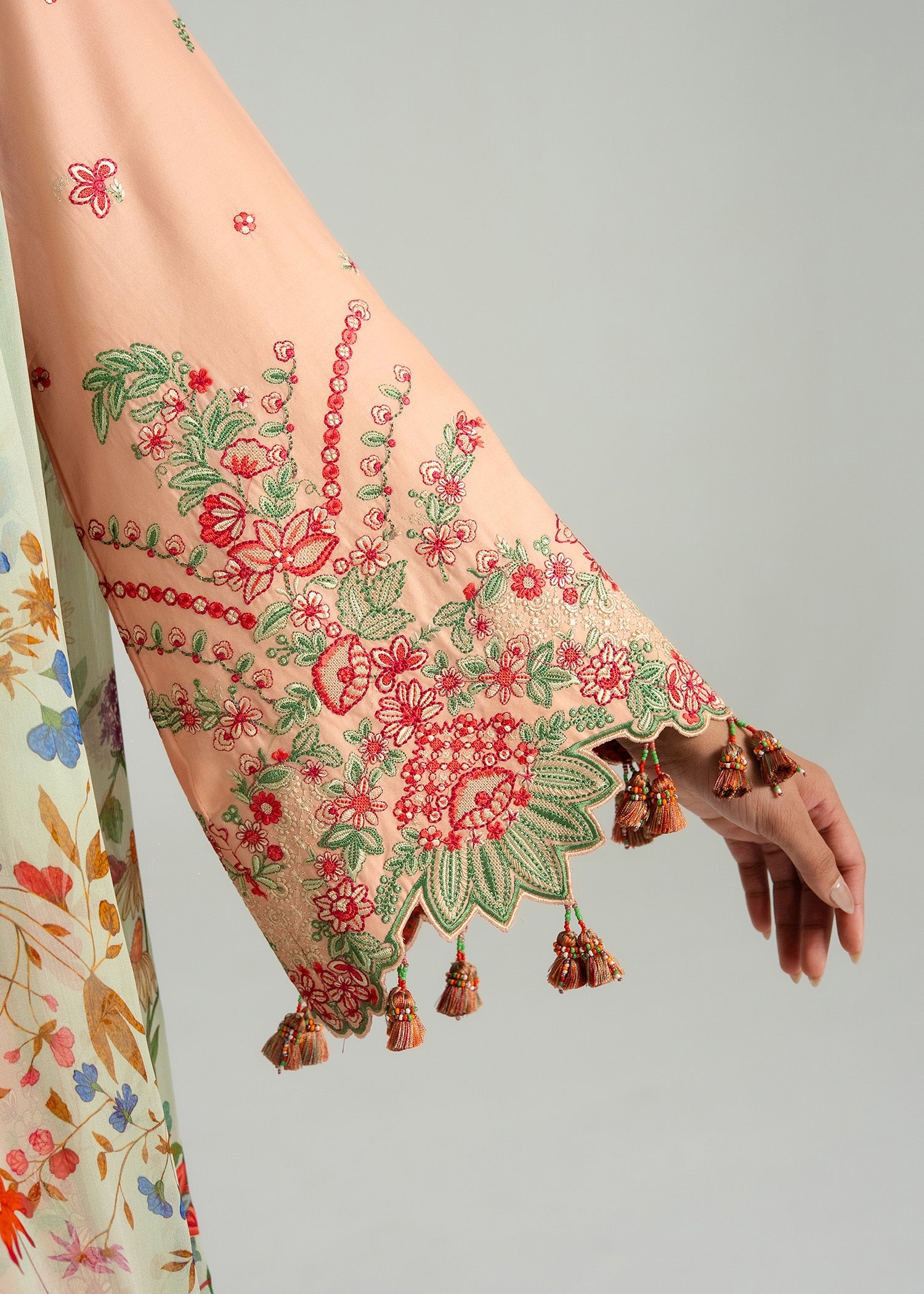 Buy from khaslibaas | Hussain Rehar Zan ss26 | 3 piece unstitched embroidered lawn suit for women (Seftali).choose good quality brands like Maria b, Sobia Nazir zainab Chottani Various Pakistani branded dresses summer fabric, elegant design, perfect for casual & formal wear.delivery available in UK, USA, Canada, UAE, Dubai and other countries... 