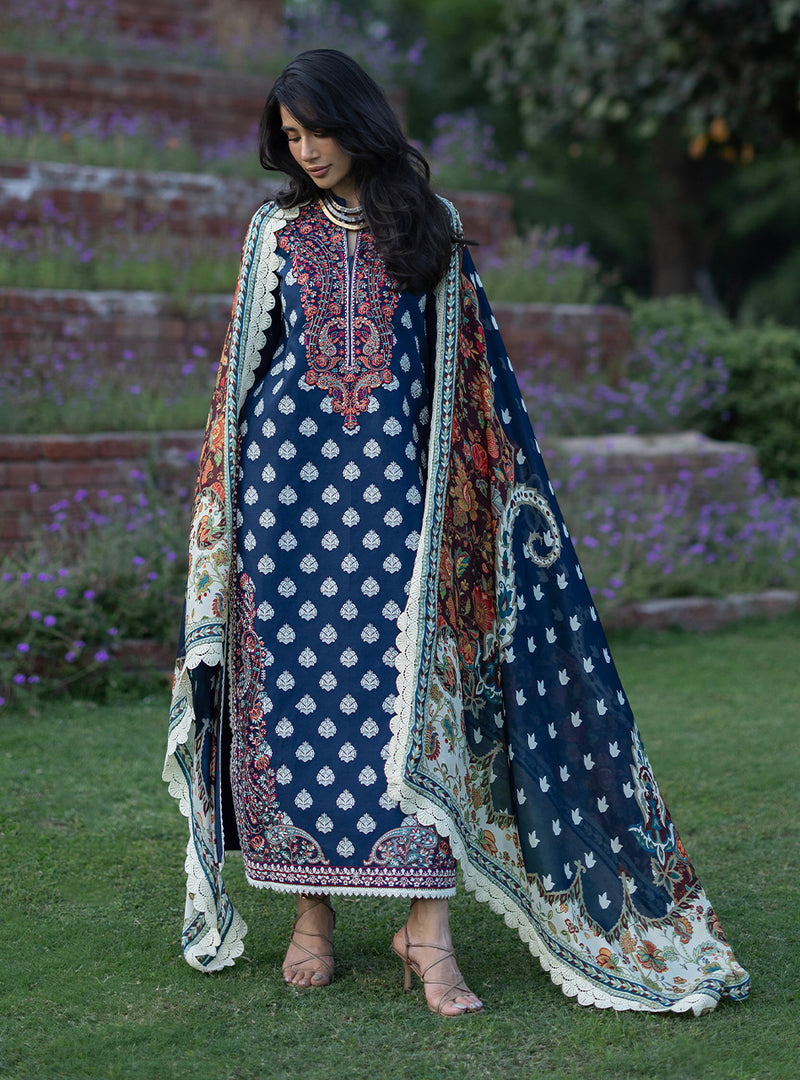 Buy from khaslibaas | ZAINAB CHOTTANI Luxury Lawn '26 | 3 piece unstitched embroidered lawn suit for women (Mesa - 08).choose good quality brands like Maria b, Sobia Nazir zainab Chottani Various Pakistani branded dresses summer fabric, elegant design, perfect for casual & formal wear.delivery available in UK, USA, Canada, UAE, Dubai and other countries... 