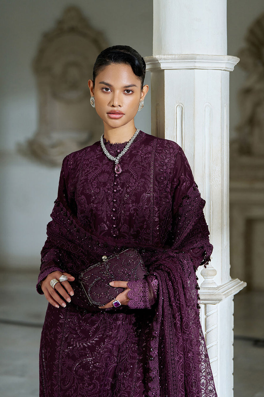 Buy from khaslibaas | sobia nazir Luxury Lawn Eid 2026 | 3 piece unstitched embroidered lawn suit for women (design 3B).choose good quality brands like Maria b zainab Chottani Various Pakistani branded dresses summer fabric, elegant design, perfect for casual & formal wear.delivery available in UK, USA, Canada, UAE, Dubai and other countries... 