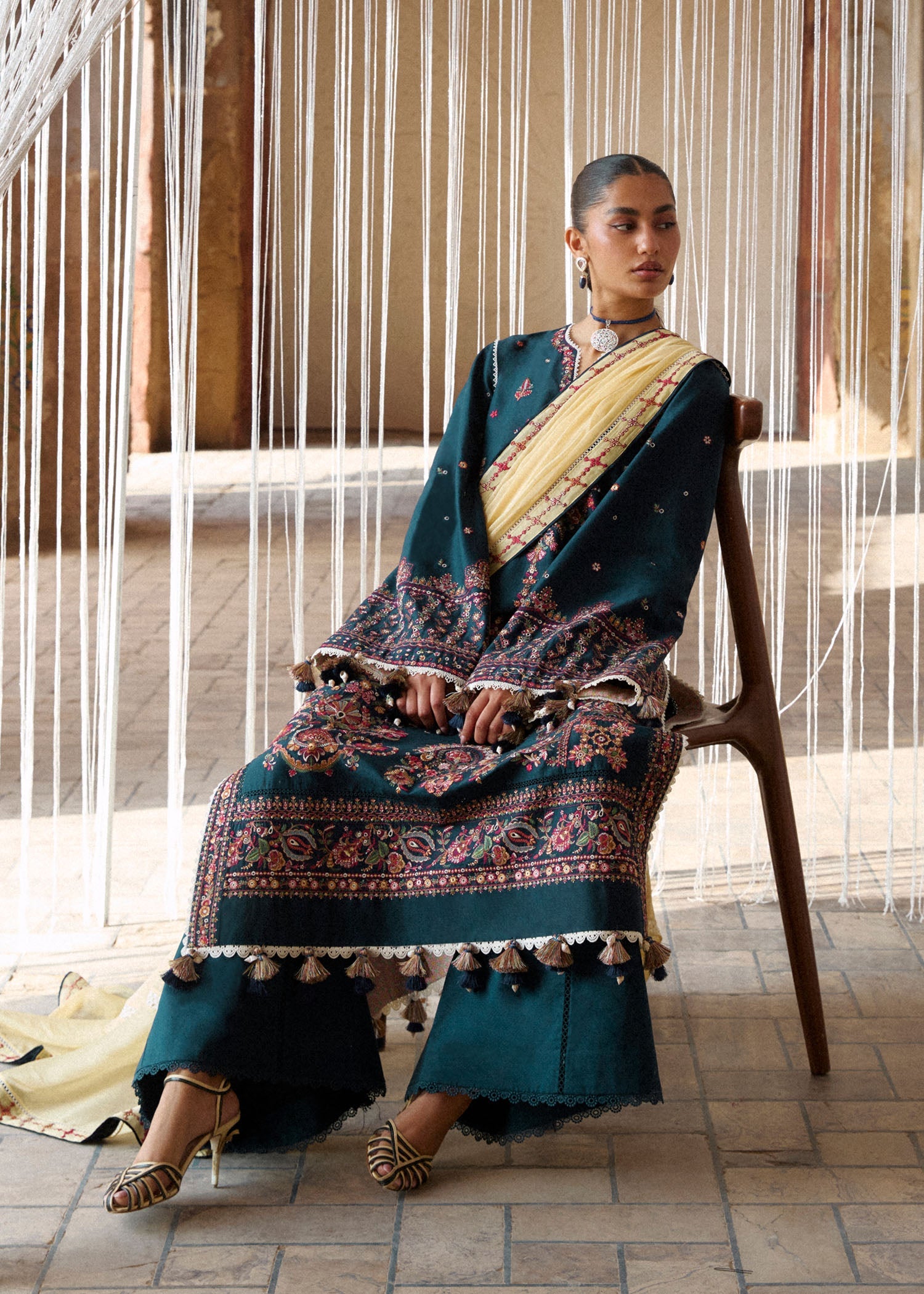 Buy from khaslibaas | Hussain Rehar Zan ss26 | 3 piece unstitched embroidered lawn suit for women (Cinko).choose good quality brands like Maria b, Sobia Nazir zainab Chottani Various Pakistani branded dresses summer fabric, elegant design, perfect for casual & formal wear.delivery available in UK, USA, Canada, UAE, Dubai and other countries... 