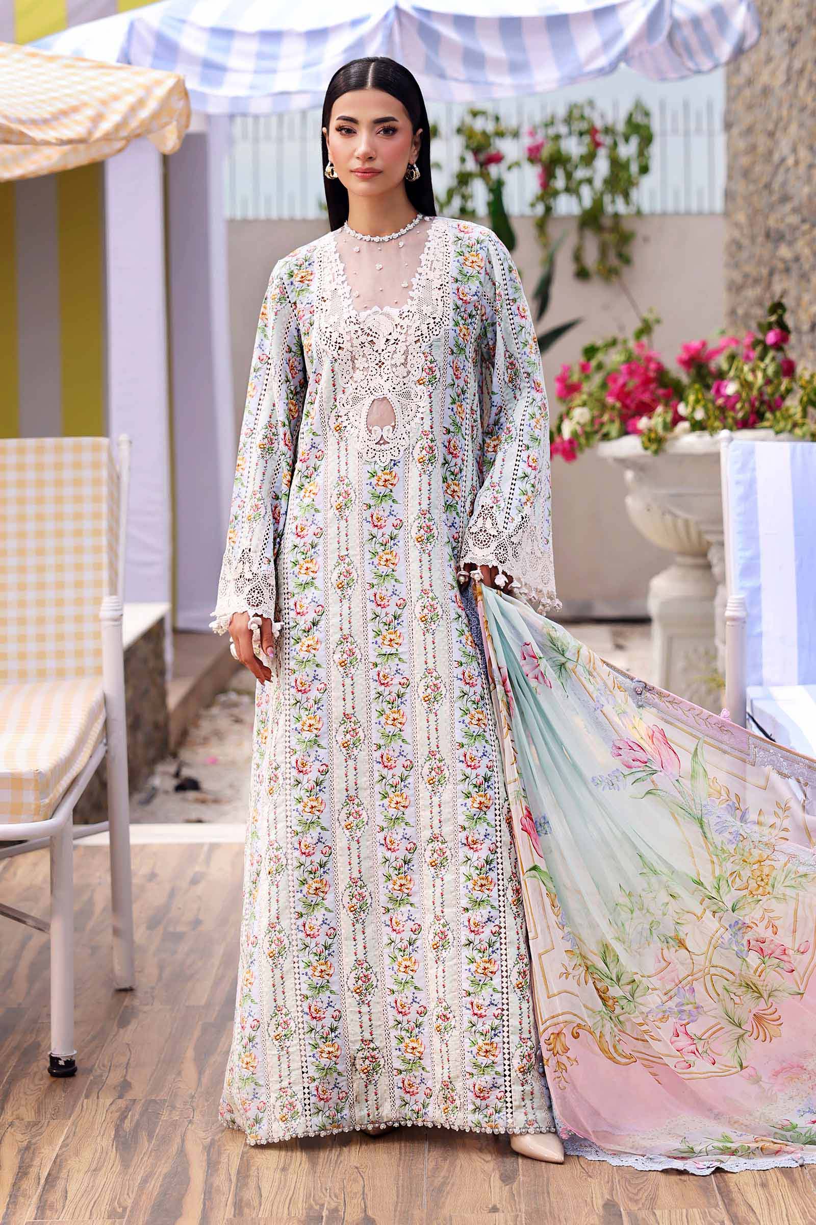 Buy from khaslibaas mariab premium 3 piece unstitched embroidered lawn suit for women (MPT-3010-B).choose good quality brands like Maria b Sobia Nazir Various Pakistani branded dresses summer fabric, elegant design, perfect for casual & formal wear.delivery available in UK, USA, Canada, UAE, Dubai and other countries... 