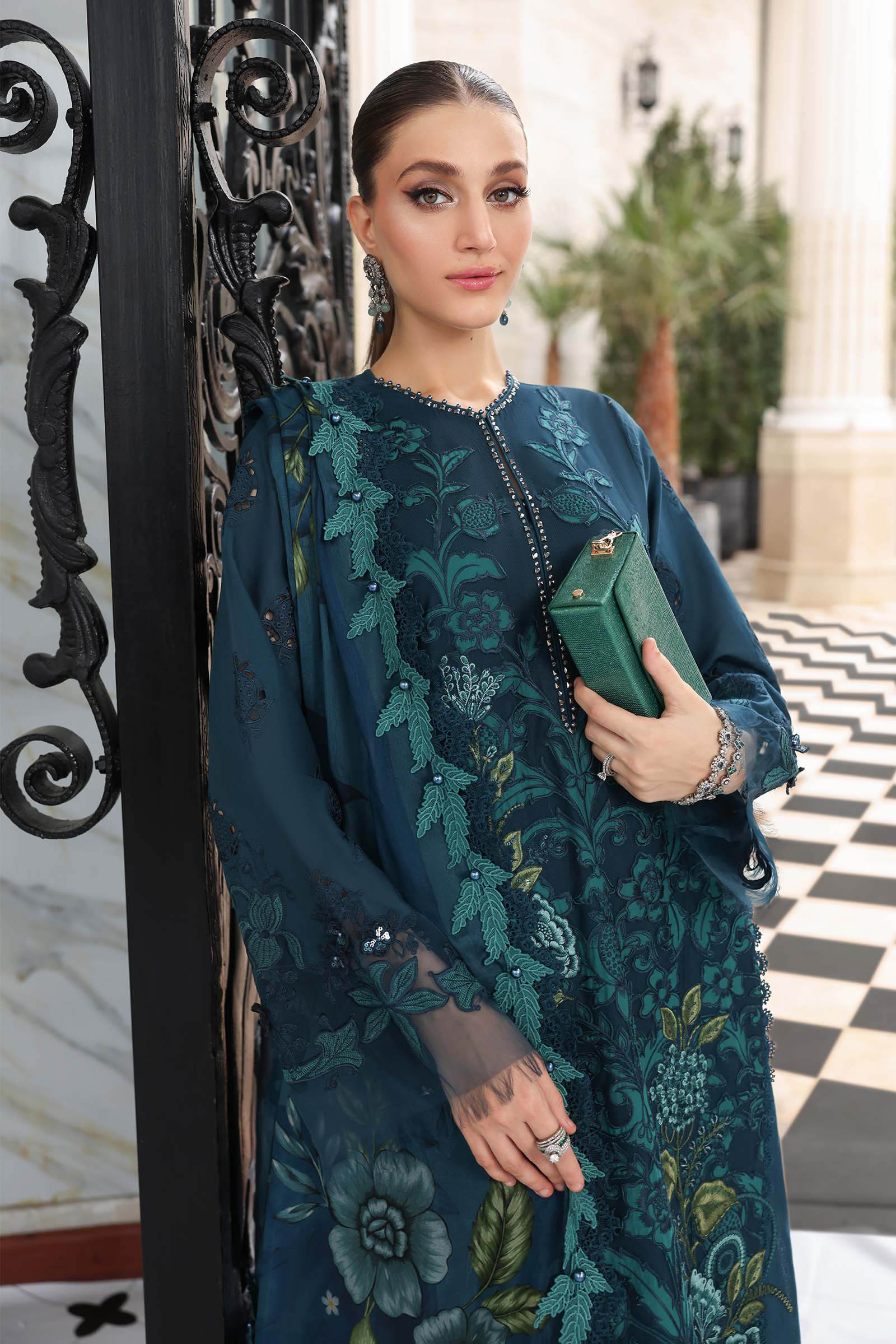 Buy from khaslibaas mariab Luxury lawn Eid II - 3 piece unstitched embroidered lawn suit for women ( D-06).choose good quality brands like Maria b Sobia Nazir Various Pakistani branded dresses summer fabric, elegant design, perfect for casual & formal wear.delivery available in UK, USA,Australia, Canada, UAE, Dubai and other countries... 